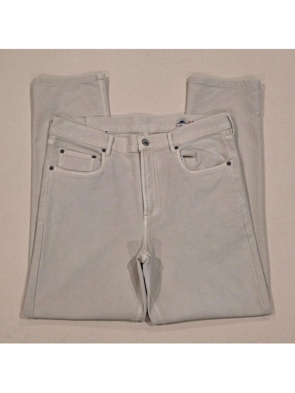 Faherty Stretch Terry 5-Pocket Pant in Stone 30